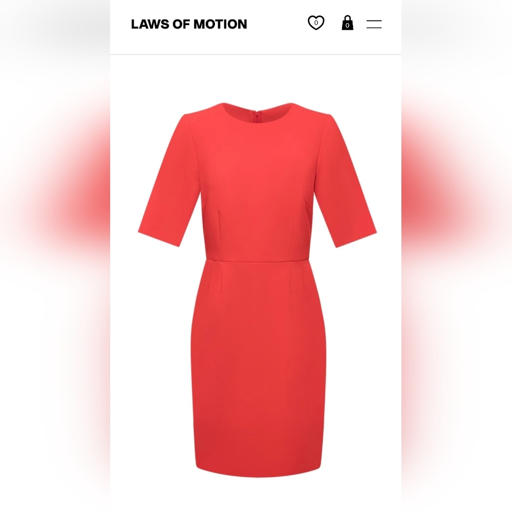 Laws Of Motion Red Quater Sleeve Dress